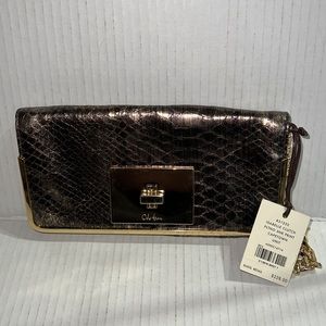 BNWT COLE HAAN ISABELLE GOLD TEXTURED SNAKE FOLD OVER ELEGANT WRISTLET